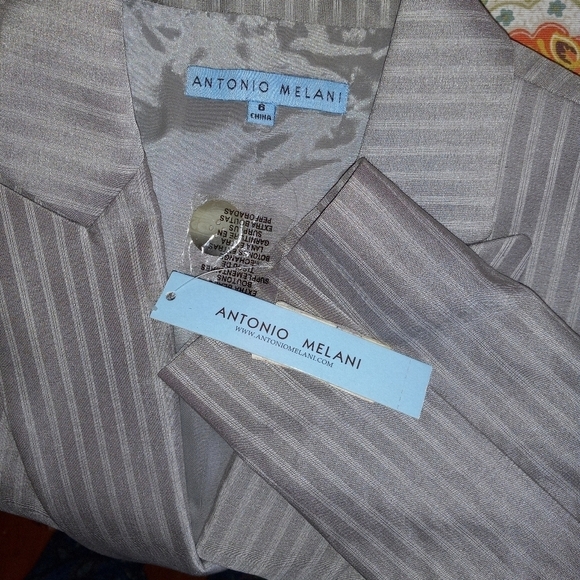 NWT Antonio Melani jacket suit blazer button TAN - Picture 9 of 12